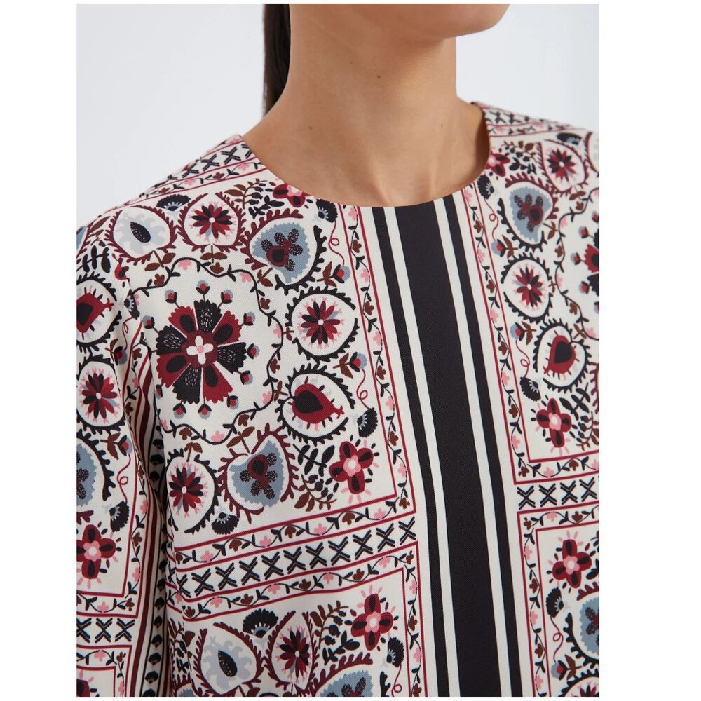 Tuckernuck Patchwork Floral Mini Jamie Dress size S small bell sleeve stripe - Picture 4 of 11